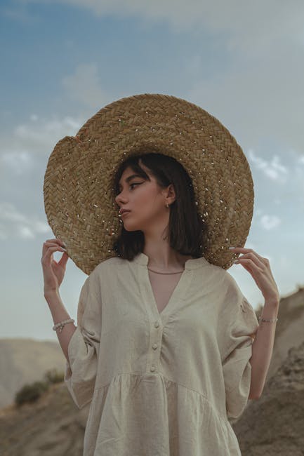 Wide-Sleeve Cotton Dress